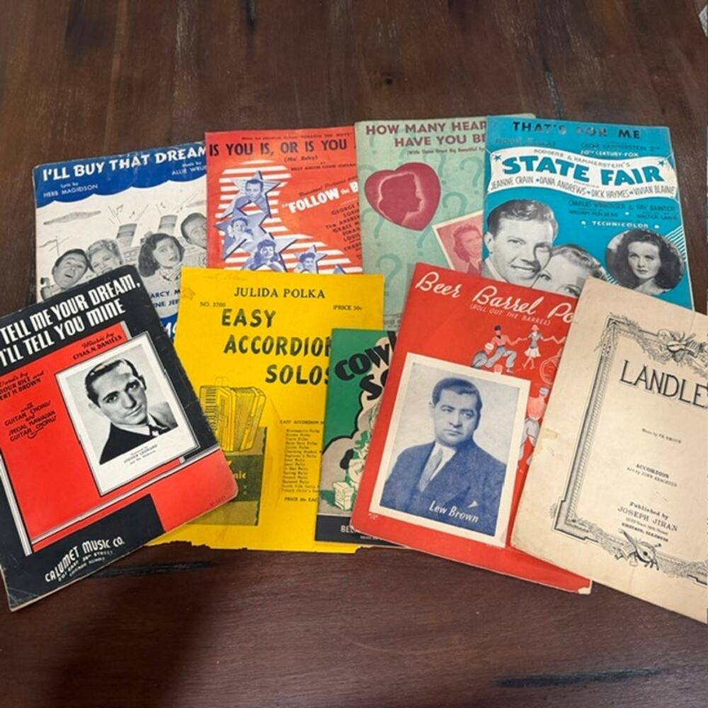 18 Vintage Sheet Music Lot 1930's - 1970's Mixed Various Artists Sheets